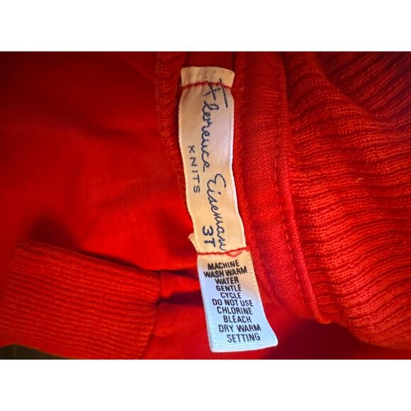 Red Florence Eiseman 3T Kids Turtleneck Sweater Vintage 80s - Picture 3 of 5